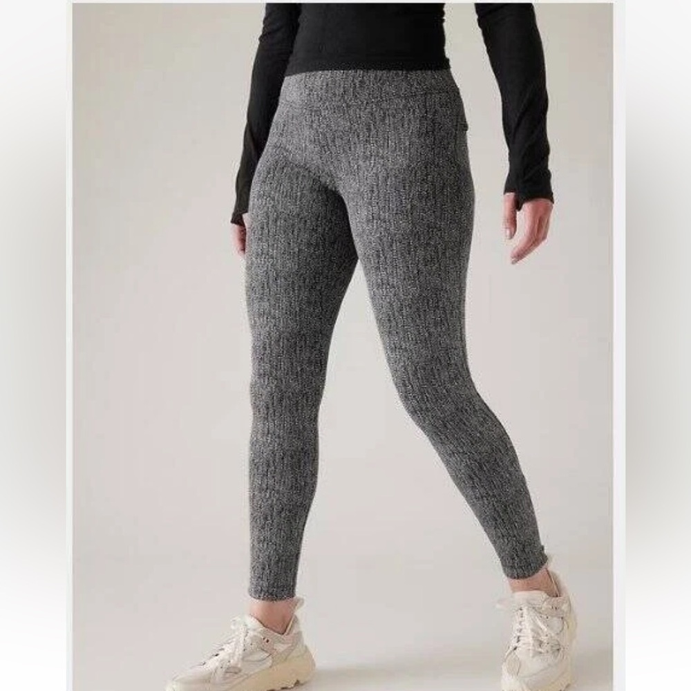 Athleta Delancey Skyline High Rise Legging Black Braiden Texture Small